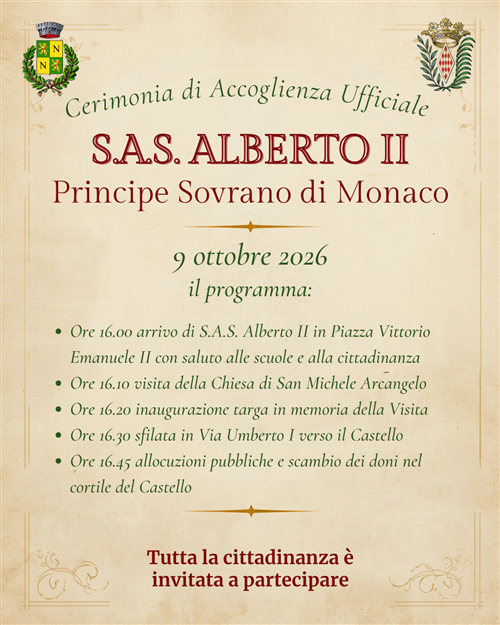 Visita di S.A.S. Alberto II, Principe Sovrano di Monaco
